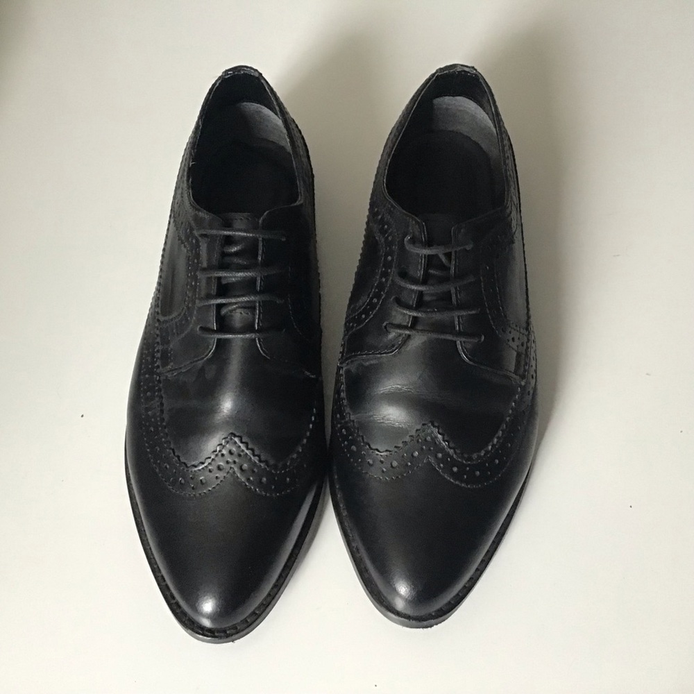 ASOS black leather derby shoes size 7